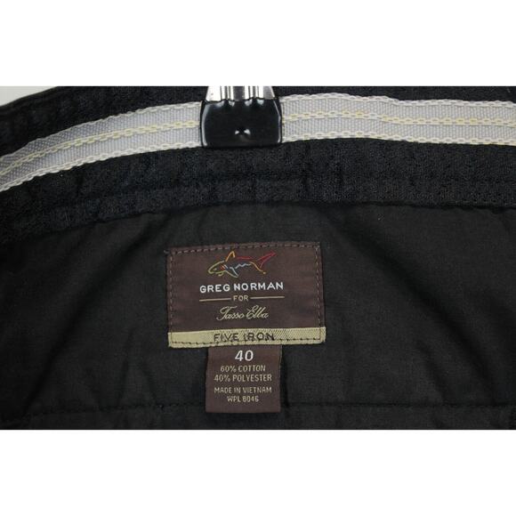 Greg Norman Tasso Elba Cargo Shorts Waist Gripper Golf Wear Men 40 Black Casual - Picture 11 of 13